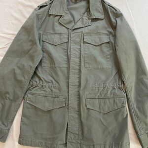 Muji Military-Style Utility Field Jacket - Olive Green - MENS, Unisex Potential
